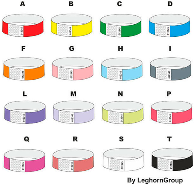 brazaletes identificativos tyvek colores personalizacion