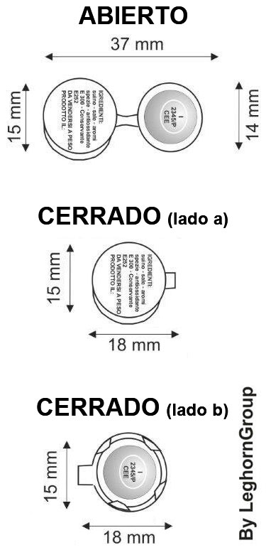 precinto metalico roundcrimp 15×37 mm diseno tecnico